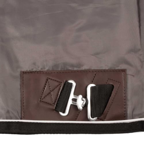 Country Pride 420D Nylon Stable Sheet, Breathable Horse Stall Sheet, Fleece Wither Protection, Adjustable Surcingle & Leg Straps, Lightweight Indoor Horse Blanket, Charcoal Grey with Trim 80 Black