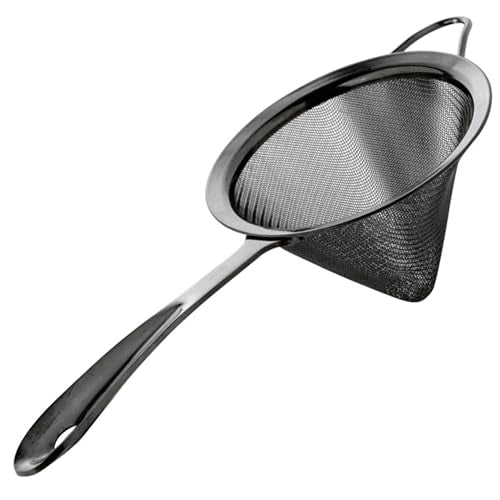 A Bar Above Black Fine Mesh Cocktail Strainer Stainless Steel Conical Sieve - color: Black, size: Regular