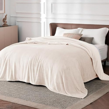 Bedsure GentleSoft Fleece Bed Blankets Full Size Cream - Soft Lightweight Plush Fuzzy Cozy Luxury Blanket Microfiber, 84x90 inches - color: 01 - Cream, size: Full (84" x 90")