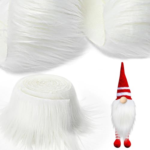 Tatuo 4 X 60 Inch White Fake Fur Fabric for Crafts Sewing DIY - color: White, size: 4 x 60 Inch