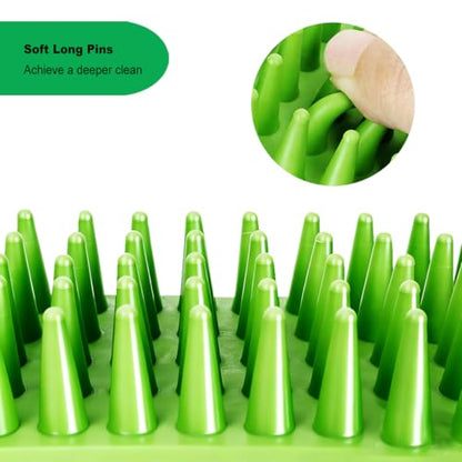 Rubber Curry Brush for Short Haired Dogs, Gentle Curry Comb - color: Olive