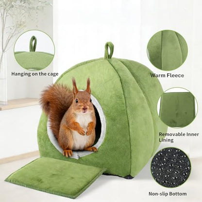 Squirrel Hideout Nest, Washable Bed & Hideaway House