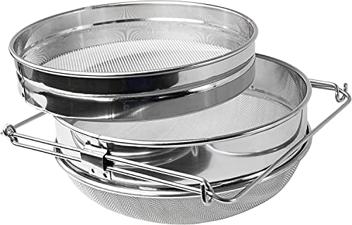 BEEXTM Honey Strainer Filter Stainless Steel Double Sieve for 5 Gal Bucket