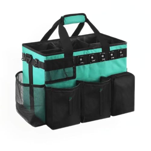 Boczif Cleaning Caddy Bag Wearable,Cleaning Caddy Supplies Organizer(Green) | with Handle, Shoulder Straps & Detachable Divide, Cleaning Tool Organizers Tote Bag for Cleaners & Housekeepers - color: Green