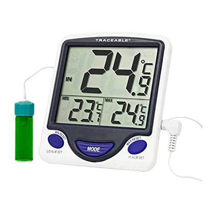 Control Traceable 4648 Jumbo Display Vaccine Thermometer with 5ml Round Bottle, -50°C to 70°C (-58°F to 158°F) Range, 0.1° Resolution