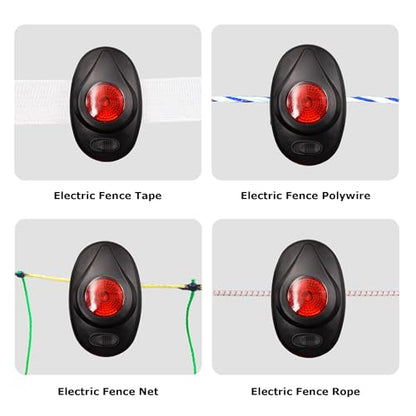 Electric Fence Light Indicator,Fence Alert Electric Fence Checker,Black 2pc - color: Black, size: 2 pcs