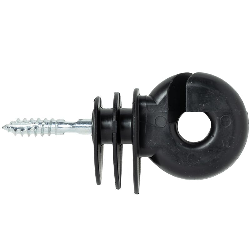 Premier 1 TuffRing™ Screw-in Insulator for Wood Posts – Low-Tension, Black - style: Box of 65 - Black