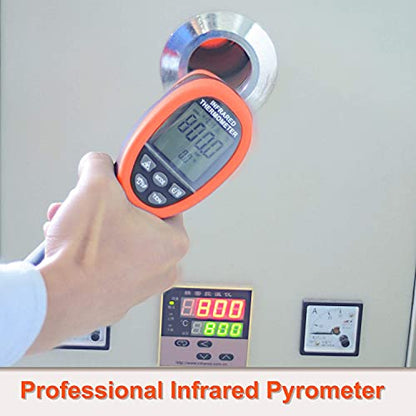 BTMETER BT-1500 Pyrometer 30:1 Industrial Laser Thermometer Gun, -58℉ to 2732℉ Non Contact High Temp Infrared Thermometer Digital IR Temperature Gauge Orange(NOT for Human Temp Test) - color: Orange
