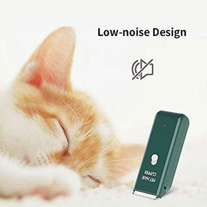 Dog Cat Home Hair Waterproof Clipper Portable Pet Shaver - color: Green