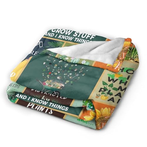Gardening Lover Gifts Throw Blanket for Women Plant Gardeners Blanket Garden Blankets Plush Cozy Flannel Fleece Fuzzy Party Blanket 50"X40" - color: Gardening Plant, size: 50"x40"