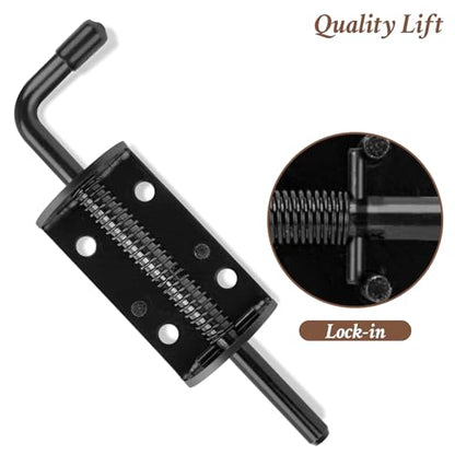 Shed Door T-Handle Lock Latch Kit with 4 Keys, Shed Barn Coop Storage Door T-Lock Set, Adjustable 5-1/2" Stem, with Spring Loaded Gate Pin Bolt Latch - 1 Lock+2 Latch - style: Lock 5-1/2" + Latch 6in