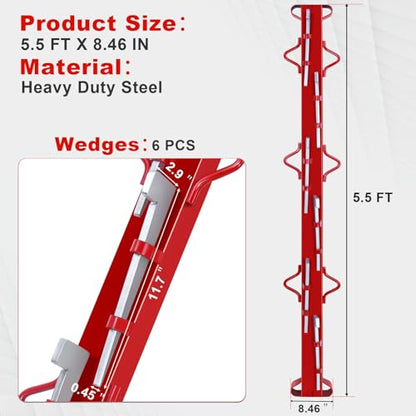 5ft Woven Wire Fence Stretcher Bar with 6 Wedge,Field Fence Stretcher | Heavy Duty Carbon Steel Fence Stretcher Tool, Wire Stretcher Fence Post for Fixing Fences - size: 5FT