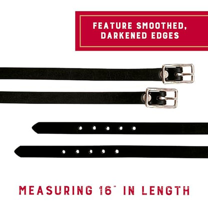 Weaver Equine Bridle Leather English Spur Straps, Adjustable, 16" - color: Black, 1/2 x 16