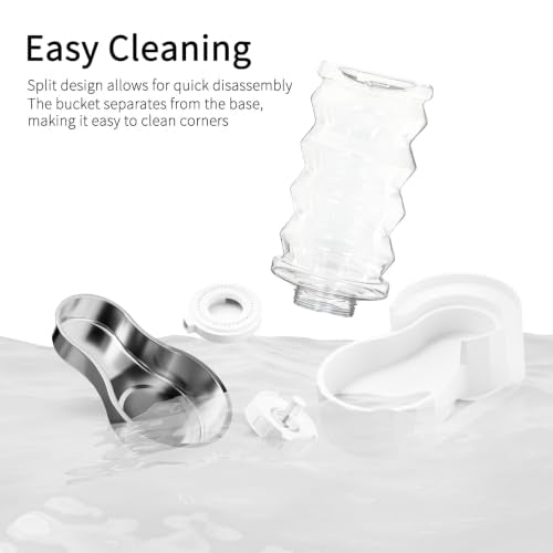 RIZZARI 8L Gravity Dog Water Dispenser: Stainless Steel Bowl Anti-Splash - color: White, size: 8L