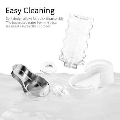 RIZZARI 8L Gravity Dog Water Dispenser: Stainless Steel Bowl Anti-Splash - color: White, size: 8L