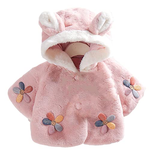 Faux Fur Coat Newborn Infant Baby Girl Jacket Cape Cloak Poncho 0-3 Years - color: Purple, size: 6-12 Months