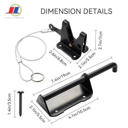 Gravity Gate Latch, Self-Locking Fence Latch, Black - size: Gravity