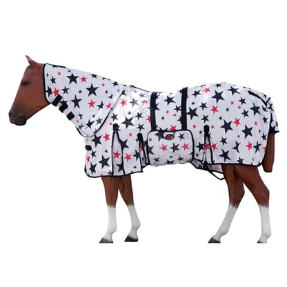 HILASON Horse Fly Sheet Breathable Mesh UV Protection Mosquito Bug Summer - color: Patriotic Us Flag, size: 75 In