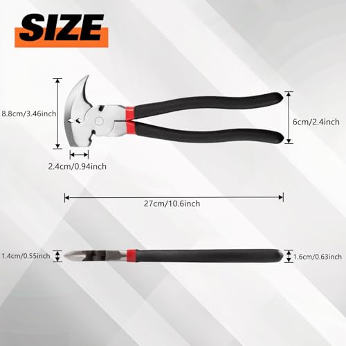 SPEEDWOX 10.5 Inch Fencing Pliers Staple Puller Fence Solid Joint Pliers Fence Pliers Fencing Pliers Fence Tool Pliers Heavy Duty Fence Pliers Multi Purpose Fence Tool Fencing Pliers with Hammer Head - style: Fencing Pliers Staple Puller