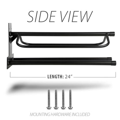 Jeffers Wall Saddle Rack with Saddle Pad Bars, Mounting Hardware Included - Heavy Duty Black Wall Mounted Steel Saddle Holder for English & Western Saddles, Blankets, Tack Storage for Barns & Stables - color: Rack with Saddle Pad Bars