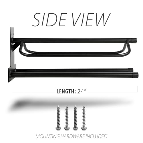 Jeffers Wall Saddle Rack with Saddle Pad Bars, Mounting Hardware Included - Heavy Duty Black Wall Mounted Steel Saddle Holder for English & Western Saddles, Blankets, Tack Storage for Barns & Stables - color: Rack with Saddle Pad Bars