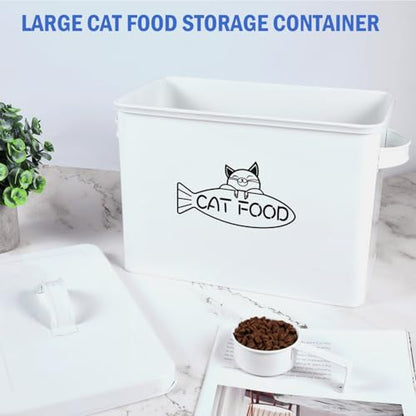 Vumdua Large Dog and Cat Food Storage Container, Farmhouse Pet Food Storage Containers with Lid and Dry Food Scoop, Durable Airtight Cat Container 12-13 lbs Capacity, Great Gift for Pet Owners - size: Large