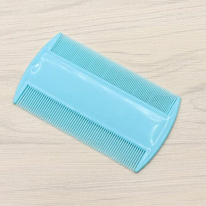 SKYPIA Combs Set, 4 Packs Pet Lice Combs for Cats Dogs Plastic and Stainless Steel Flea Combs, Dandruff Remover, Dog Grooming Comb, Identify Skin Problems, Large, Blue, Pink, Silver