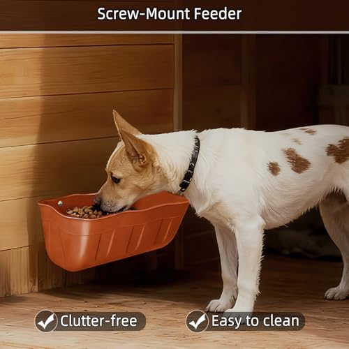 Chicken Feeder Waterer,Hanging Goat Feeders,Feed Trough 3.5 Quart 3 Pack,Hanging Fence Feed Trough for Poultry Livestock,Terracotta - color: Terracotta, size: 3.5 Quart (3 Pack)