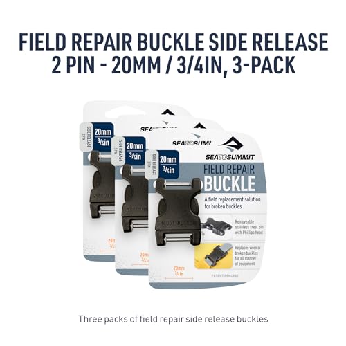 Sea to Summit Field Repair Buckle - Side Release, 2 Pin, 3-pack - style: 20mm / 3/4in