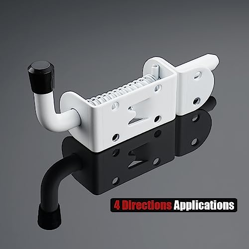JQK Spring Loaded Latch Pin, 304 Stainless Steel Barrel Bolt Thickened 2mm Door Lock, 5 Inch Matte White Finished(2 Pack), HSB300-WH-P2 - color: White, size: 5Inch - 2Pack