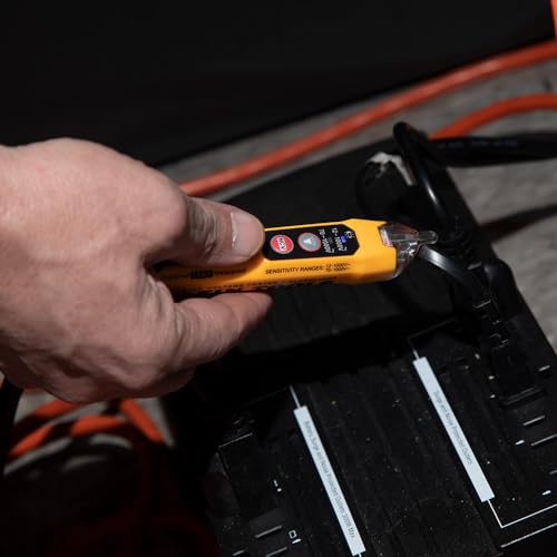Klein Tools NCVT3P Dual Range Non Contact Voltage Tester, 12 - 1000V AC Pen, Flashlight, Audible and Flashing LED Alarms, Pocket Clip - size: Dual Range NCVT
