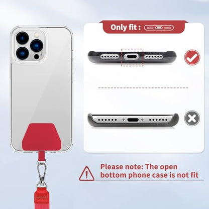 CACOE Phone Lanyard, Black+Red, 2 Pcs - color: Black+red, size: 21.65"