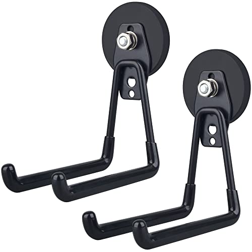 ULIBERMAGNET Magnetic Hooks,Heavy Duty Extra Large Hooks,Power Tool Organizer for Workshop Organization, 2 Pack Tool Hooks for Cordless Drill,Garden Tool,Metal Cabinet,Steel Pegboard(Black) - style: 2.59INCH 2PACK Black Large Hooks