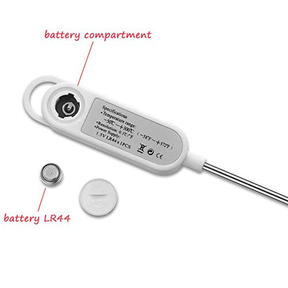 Digital Meat Food Thermometer for Cooking Kitchen BBQ, Probe Instant Read Thermometer with Long Probe for Candy Candle Milk Yogurt Deep Fry Roast Baking Temperature - size: 24.4 x 2.5 x 1.5 cm