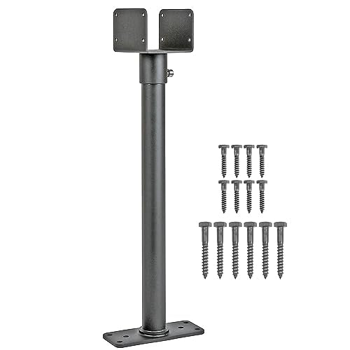 3.6" Saddle Roof Riser 18-1/4" High Heavy Duty Stainless Steel with Black Finish Roof Riser Brackets for Patio Pergola, 1Pack
