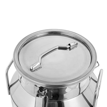 40L Stainless Steel Milk Can, Heavy Duty Food Storage & Transport Container for Dairy, Wine, Grains, Ideal for Home, Farm & Commercial Use, Without the Faucet - size: 40