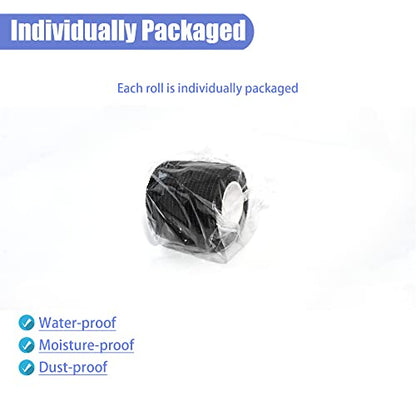 2 Inches Self Adhesive Bandage Wrap Cohesive Wrap, 9 Pack, Black - color: Black, size: 2 Inch