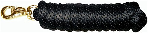 Hamilton 5/8" x 10' Poly Horse Lead Rope with Bull Snap, Black - color: Black