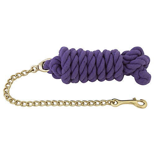 Basic Cotton Lead Rope w/Stud Chain - color: Purple