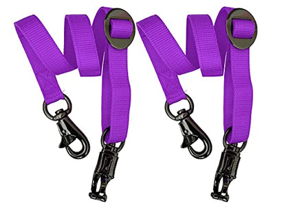 Majestic Ally Pack of 2, Double Thick Trailer Tie for Horse Haulage with Adjustable Buckle, Panic Snap and Bull Snap – 1 Inch by 36 Inch (Purple) - color: Purple