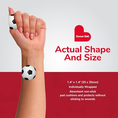 BioSwiss Bandages, Soccer Ball Shaped Self Adhesive Bandage Set, Latex Free, Sterile Wound Care, 24 Count - size: 24-Count Box, style: Soccer