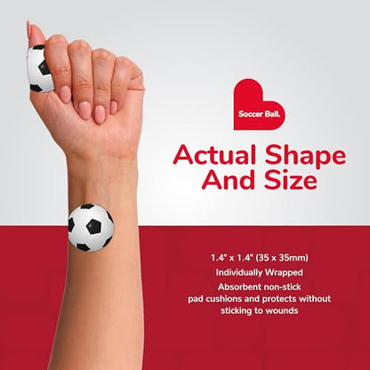 BioSwiss Bandages, Soccer Ball Shaped Self Adhesive Bandage Set, Latex Free, Sterile Wound Care, 24 Count - size: 24-Count Box, style: Soccer