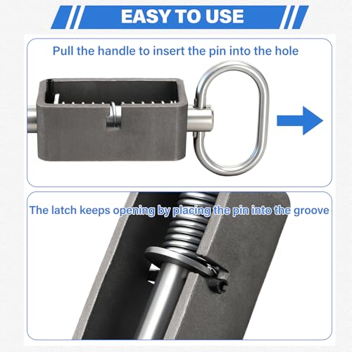 WRINGKIT 4 Pack Weld-On Spring Latch, Heavy-Duty | Trailer Gate Latch Lock with Plain Tube, 5/8" Steel Spring Loaded Latch Assembly for Utility Tailgate, Ramp Doors, Tracks
