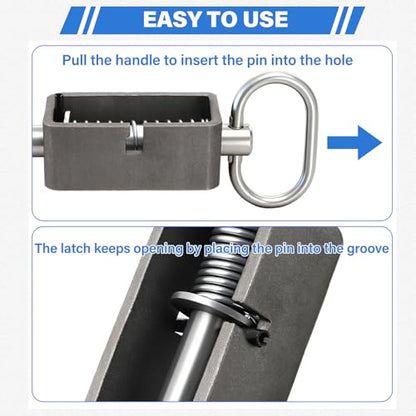WRINGKIT 4 Pack Weld-On Spring Latch, Heavy-Duty | Trailer Gate Latch Lock with Plain Tube, 5/8" Steel Spring Loaded Latch Assembly for Utility Tailgate, Ramp Doors, Tracks