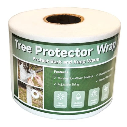 120ft Tree Wrap to Protect Bark, Tree Wrap for Damaged Bark, Tree Trunk Wrap to Keep Plants Warm and Tree Trunk Protectors from Deer and Animal, Durable and Effective, White - color: 120ft-white