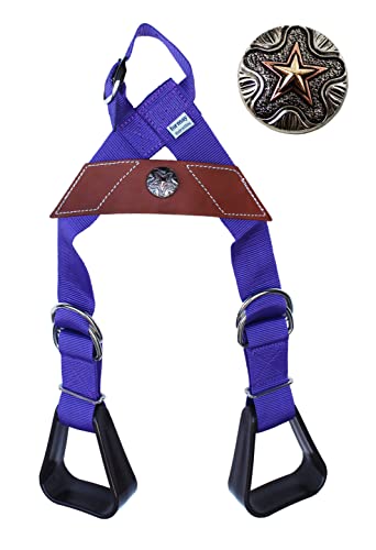 CHALLENGER Horse Western Purple Nylon Adjustable Saddle Youth Rider Kids Buddy Stirrups 5159 - color: CO560 Purple