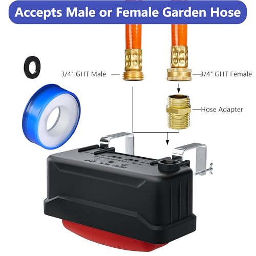 Water Trough Float Valve for Stock Tank – Includes 3/4" Hose Connectors, PTFE Tape & Mounting Kit – Water Level Control for Livestock Waterer, Poultry, Cattle, Goat, Horse, Pond (Float Valve-1PCS) - style: Float Valve-1PCS