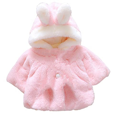Faux Fur Coat Newborn Infant Baby Girl Jacket Cape Cloak Poncho 0-3 Years - color: Pink02, size: 3-6 Months