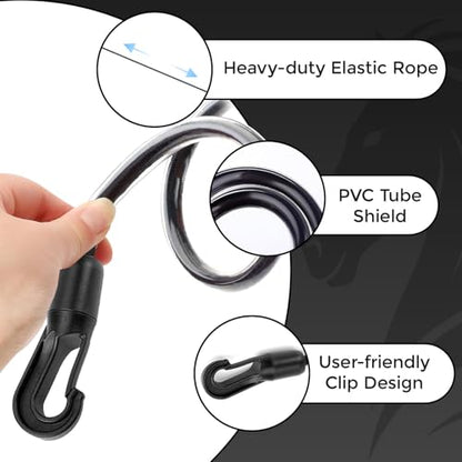 4PCS Elastic Horse Blanket Straps Adjustable Length 21-28 inch | Elastic Tail Strap with Double-Ended Clips, Elastic Legs Strap for Horse Blankets, Strong & Flexible Materials, PVC Tube