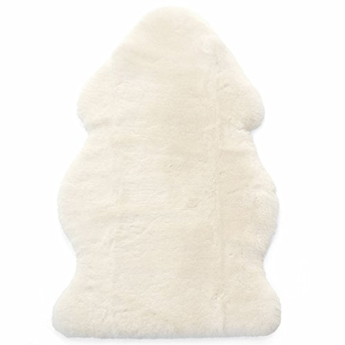 Woolino Sheepskin Luxuriously Soft Fluffy Rug for Bedroom, 100% Natural Australian Merino Wool Lambskin Baby Carpet - Ivory - color: Ivory